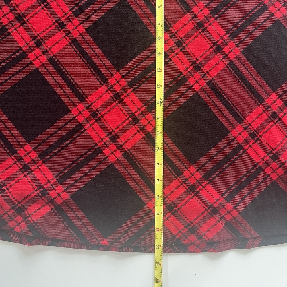 Laura Scott Women's Size 10 Red Black Plaid Midi Skirt A-Line Holiday Winter - Picture 6 of 6